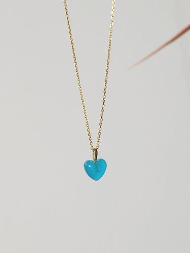 K Goldfield Silver Blue Quartz Crystal Heart Nec - modernlike - Modalova