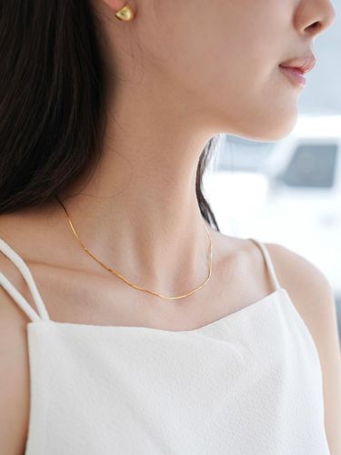 K gold field silver embossed texture necklace - modernlike - Modalova