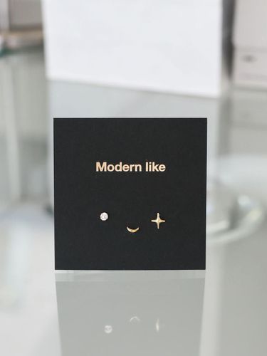 K gold night sky earring set - modernlike - Modalova