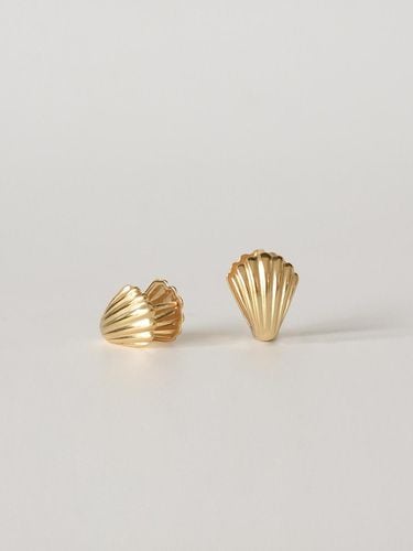 K Goldfield Silver Shell One-Touch Earrings - modernlike - Modalova