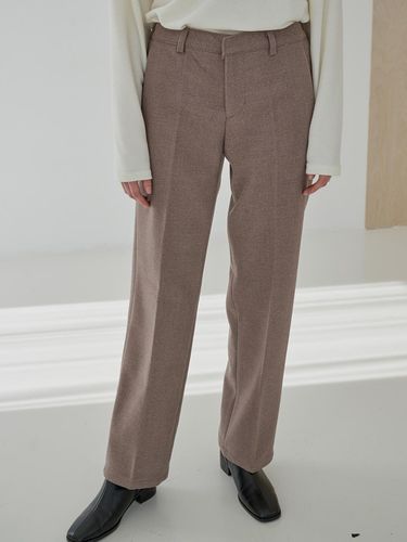 WOOL TOUCH SEMI WIDE SLACKS_BEIGE - Trip LE Sens - Modalova