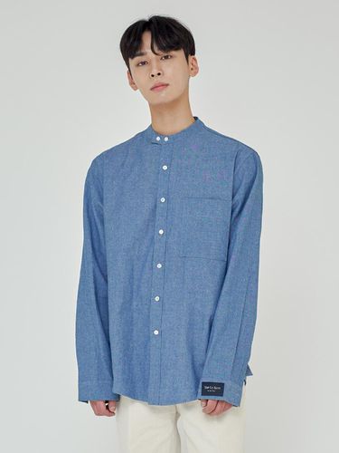 COMFORT NON-COLLAR SKY SHIRTS DARK BLUE - Trip LE Sens - Modalova