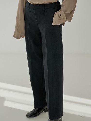 WOOL TOUCH SEMI WIDE SLACKS_BLACK - Trip LE Sens - Modalova