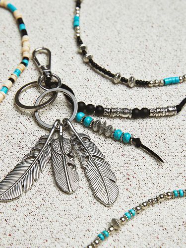 Navajo feather & beads keyring black - KND - Modalova