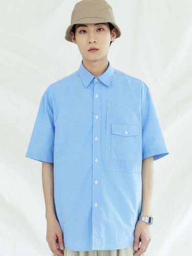 UTILITY CURVED POCKET OXFORD 1/2 SHIRT SKYBLUE - KND - Modalova