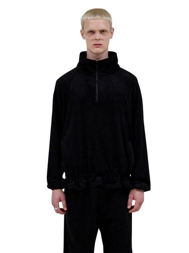 BLACK CORDED SUEDE HALF ZIP UP - LABELESS - Modalova