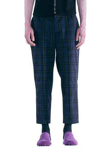 NAVY CHECK REVERSIBLE TAPERED PANTS - LABELESS - Modalova