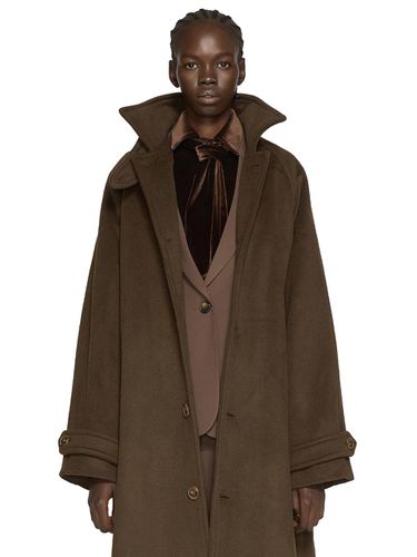 KHAKI BROWN OVERSIZED RAGLAN COAT - LABELESS - Modalova