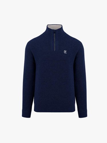 Open Collar Cashmere Knitwear (Navy) - FAIRLIAR GOLF - Modalova