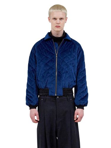 NAVY QUILTED VELVET BOMBER JACKET - LABELESS - Modalova