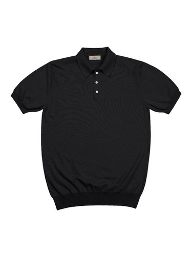 Gg Silk Cotton Half Polo Knit (Black) - SORTIE - Modalova