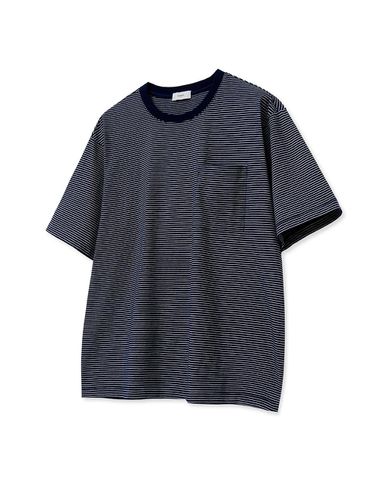 Navy Semi-Oversized Fit Stripe Pocket T-shirt (TNT - TNGT - Modalova