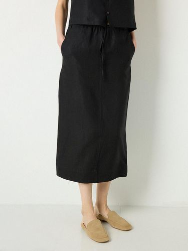 Pure linen skirt_black - L’EAU - Modalova