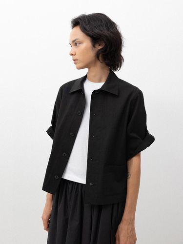 Andy cotton shirt jacket_black - L’EAU - Modalova