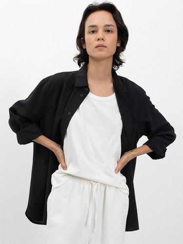 Agnes linen shirt_black - L’EAU - Modalova