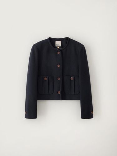 Ryan Collarless Jacket_Navy - Tillber - Modalova