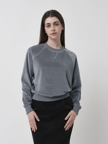 Velour Cotton Sweatshirt Blue - BENEATER - Modalova