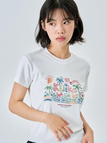 Holiday Crayons Tee White - KIJIKO - Modalova