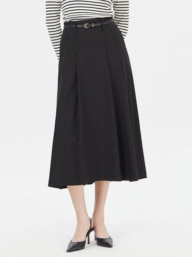 Nexus Belted Pleated Long Skirt_SASK09411BK - Benetton - Modalova