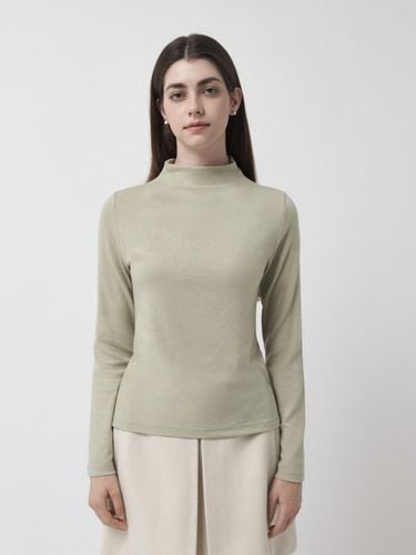 Half Neck Wool-Blend Top Sage Green - BENEATER - Modalova