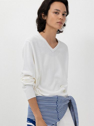 Cotton v-neck knit - L’EAU - Modalova