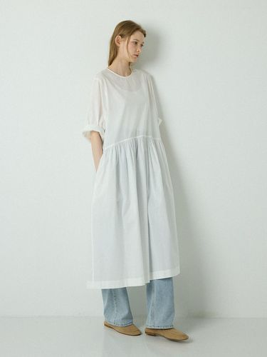 Sheer cotton dress_white - L’EAU - Modalova