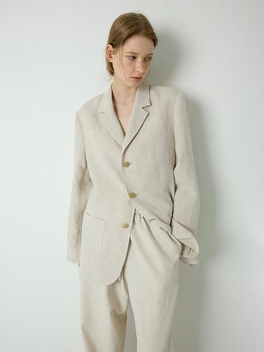 Pure linen jacket_natural - L’EAU - Modalova