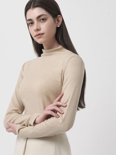 Half Neck Wool-Blend Top Beige - BENEATER - Modalova