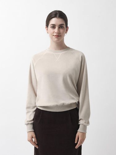 Velour Cotton Sweatshirt Beige - BENEATER - Modalova