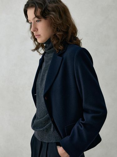 Wool short jacket (navy) - tetu - Modalova