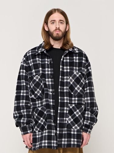 CB FLEECE OVER CHECK SHIRT (BLACK) - CARGOBROS - Modalova