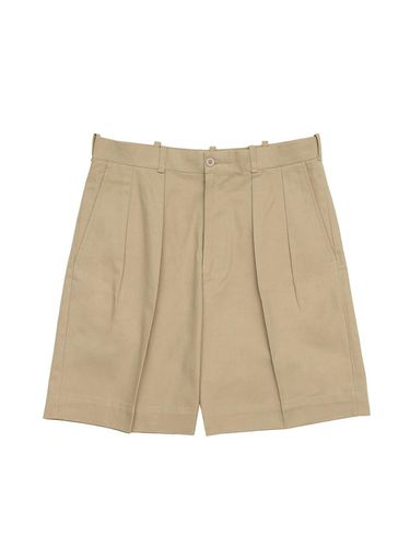 PT007 Twill Two-Fleats Half Pants_beige - ALL CLASSIC - Modalova