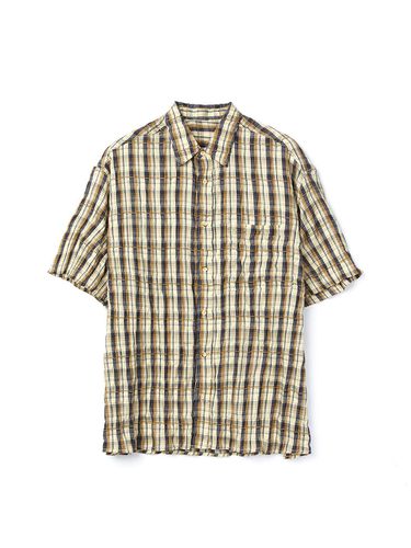 Oversize Half Checkered Shirt Yellow - DNSR - Modalova