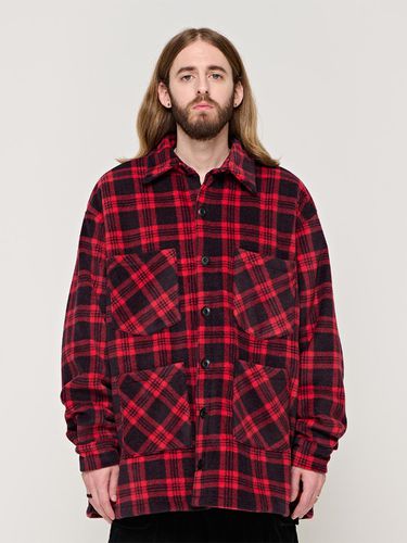 CB FLEECE OVER CHECK SHIRT (RED) - CARGOBROS - Modalova