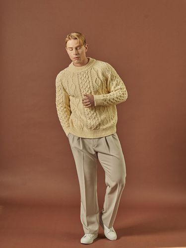 KT006 Cable Knit beige - ALL CLASSIC - Modalova