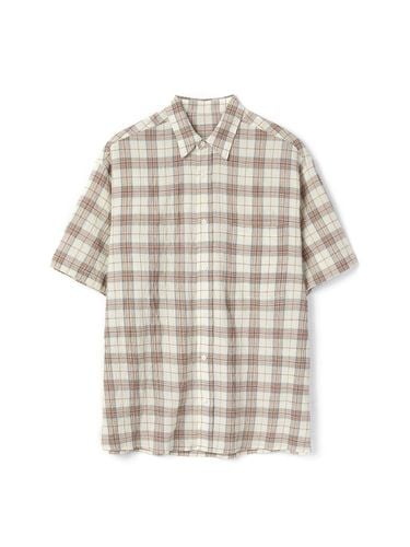 Oversize Half Checkered Shirt Beige - DNSR - Modalova