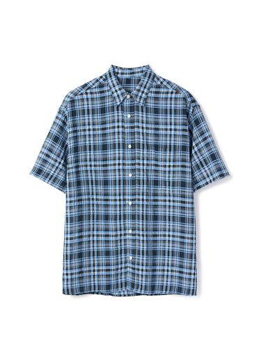 Oversized Half Checkered Shirt Blue - DNSR - Modalova