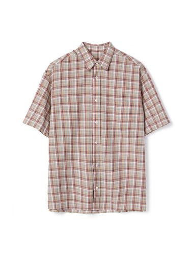 Oversize Half Checkered Shirt Mix Red - DNSR - Modalova