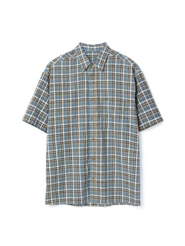 Oversize Half Checkered Shirt Mix Blue - DNSR - Modalova