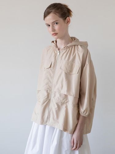 Hooded string half jacket_Beige - JMARK New York - Modalova