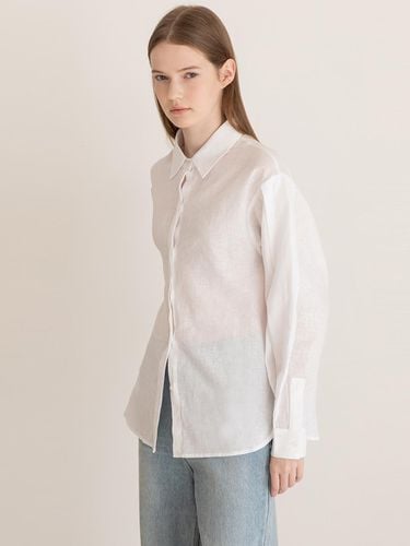 Pintuck sleeve shirt_White - JMARK New York - Modalova