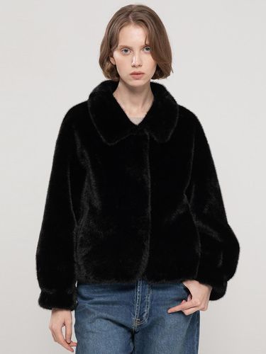 Round collar fur jacket_Black - JMARK New York - Modalova