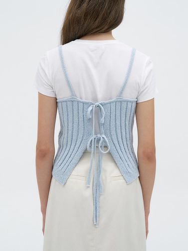 Ribbon Strap Bustier[LMBDSUKN249]-Ice Blue - Lamerei - Modalova