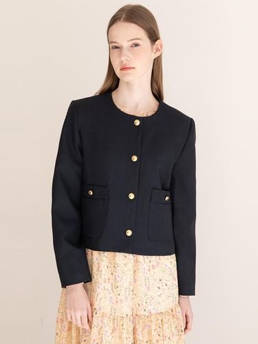 Tweed minimal jacket_Navy - JMARK New York - Modalova