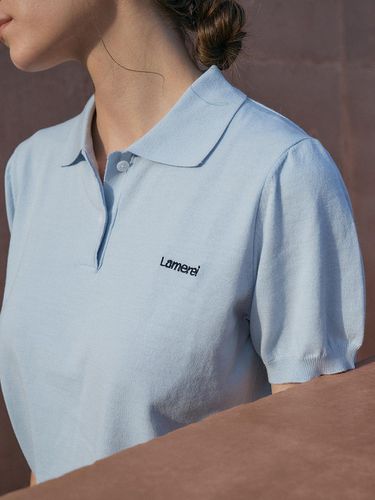 Cotton Polo Shirt[LMBDSUKN247]-Sky Blue - Lamerei - Modalova