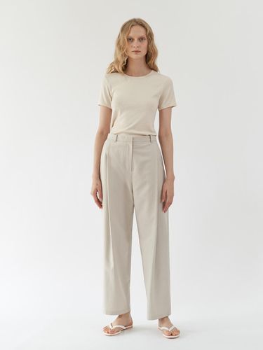 Wide tuck Trousers ( Stone grey ) - KLEAN - Modalova