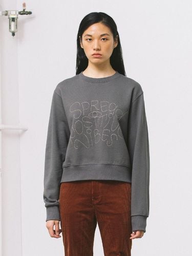 Stitch Lettering Sweatshirt Gray - Wrangler - Modalova