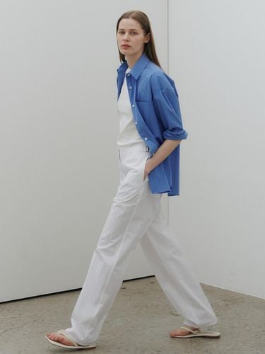 Belted twil pants (White) - KLEAN - Modalova