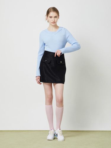 SET-UP) Solid Black mini skirt BK - CC collect - Modalova