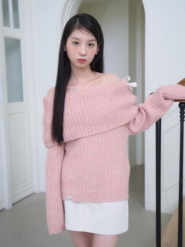 HOLIDAY OFF-SHOULDER KNIT-PINK - AWIT - Modalova